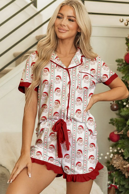 Santa & Stripes Ruffle PJ Set- 2