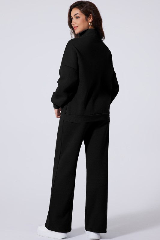 Cotton Blend Zip Up Lounge Set - 2