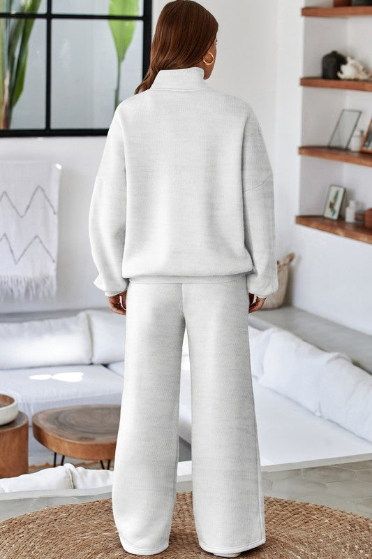 Cotton Blend Zip Up Lounge Set - 2