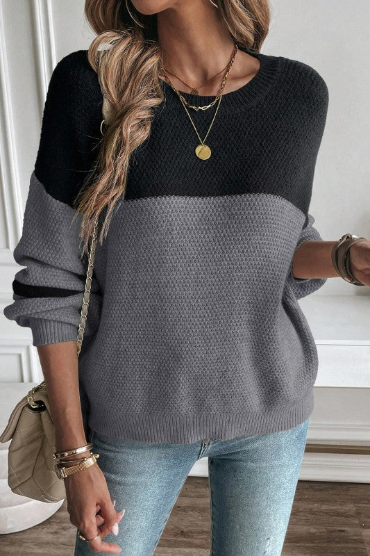 Knit Striped Sleeve Pullover - 2