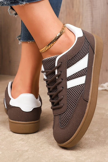 Coffee Breathable Mesh Sneakers - 2