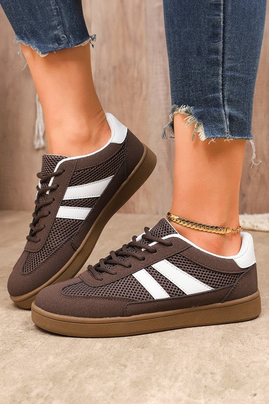 Coffee Breathable Mesh Sneakers - 2