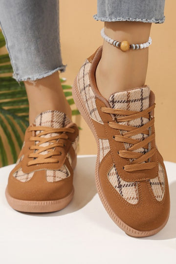 Plaid Patchwork Sneakers