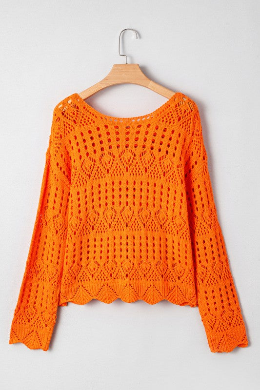 Crochet Knit Pumpkin Pullover