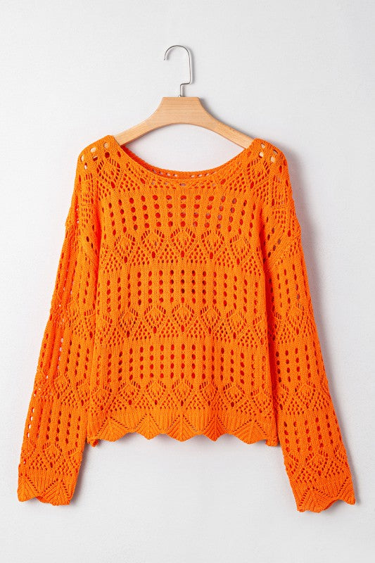 Crochet Knit Pumpkin Pullover