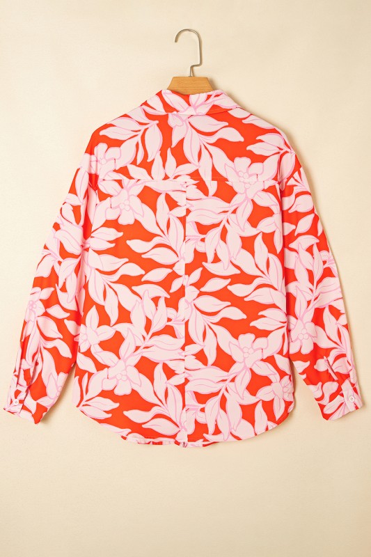 Fall Print Button Front Top