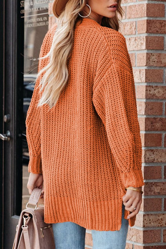 Pumpkin Knit Button Cardigan