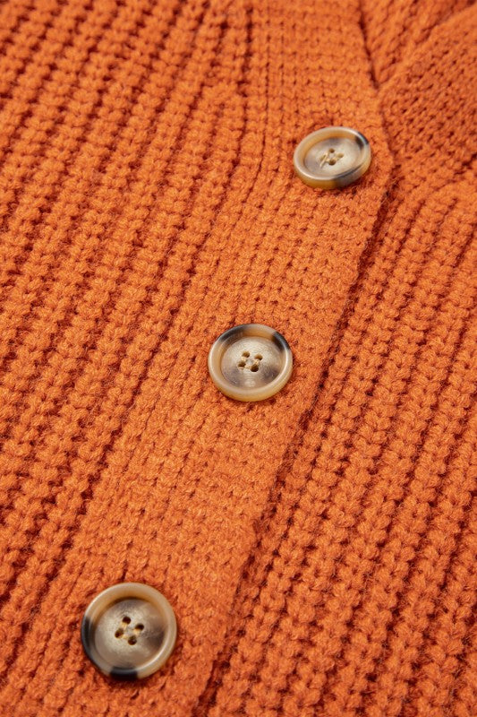 Pumpkin Knit Button Cardigan