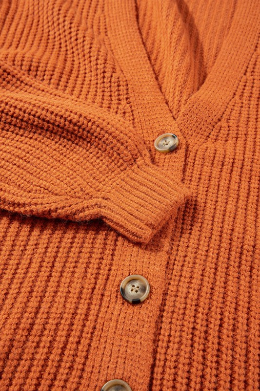 Pumpkin Knit Button Cardigan