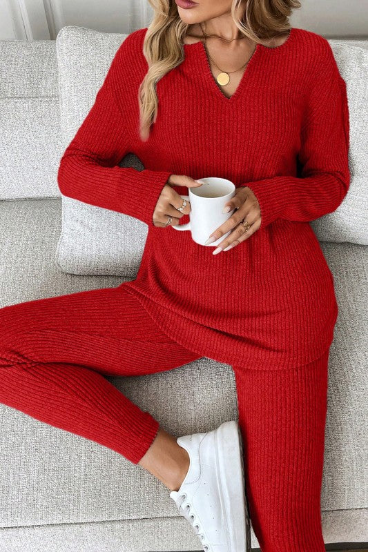 Ribbed Knit Legging Set - 2
