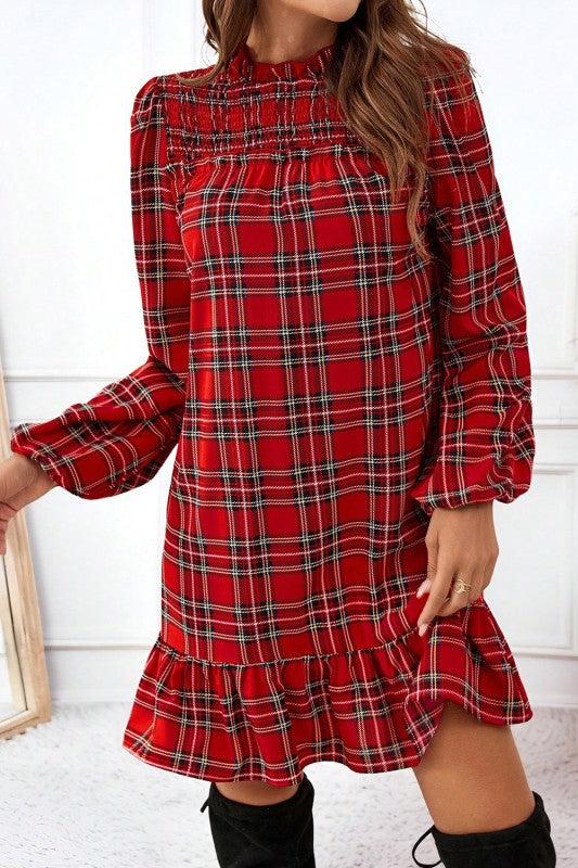 Plaid Smocked Holiday Dress