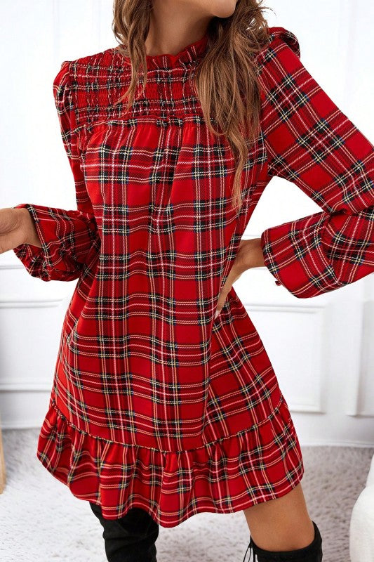 Plaid Smocked Holiday Dress