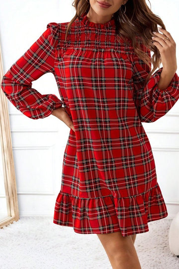 Plaid Smocked Holiday Dress