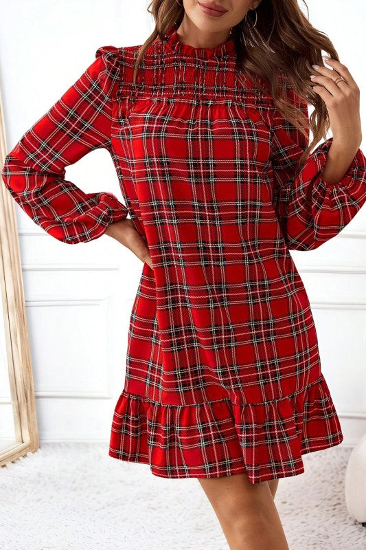 Plaid Smocked Holiday Dress