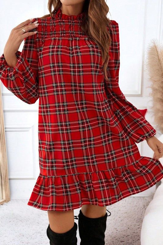 Plaid Smocked Holiday Dress