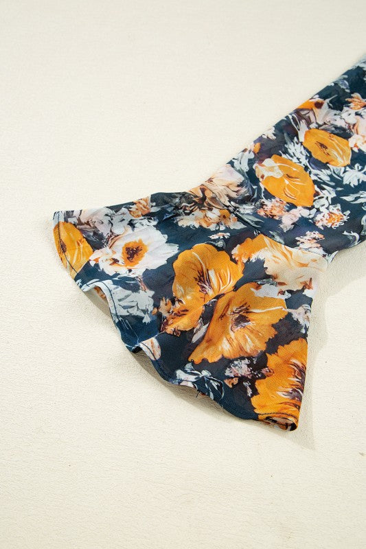 Fall Floral Peplum Top