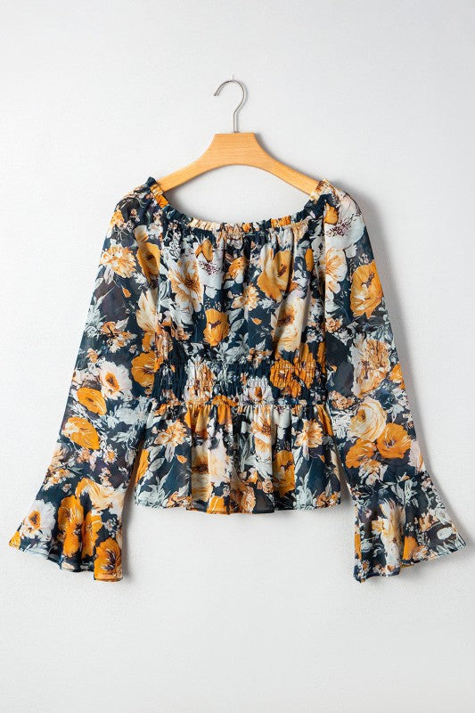 Fall Floral Peplum Top