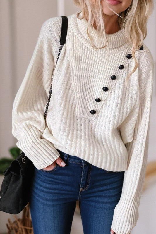Button Detail Sweater