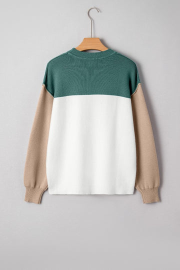 Color Block Baggy Sweater