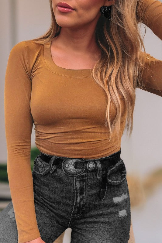 Solid Fitted Knit Top