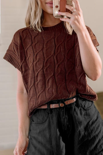 Chocolate Cable Texture Sweater