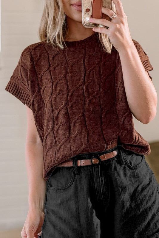 Chocolate Cable Texture Sweater