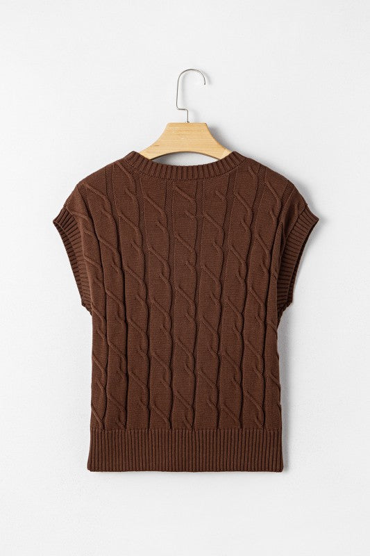 Chocolate Cable Texture Sweater