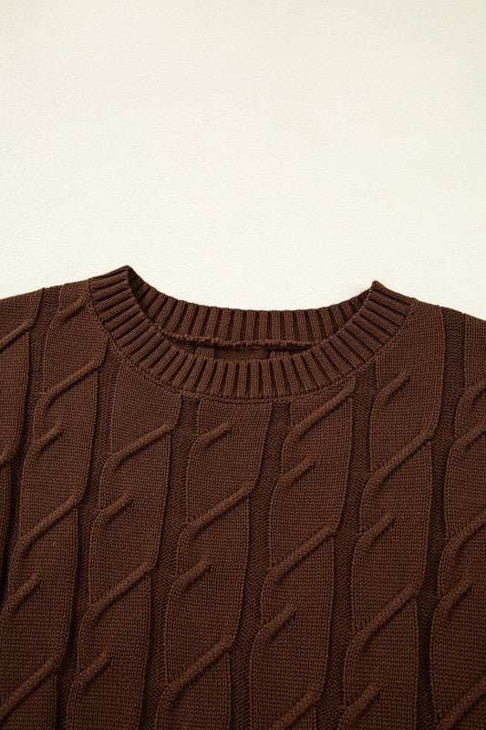 Chocolate Cable Texture Sweater