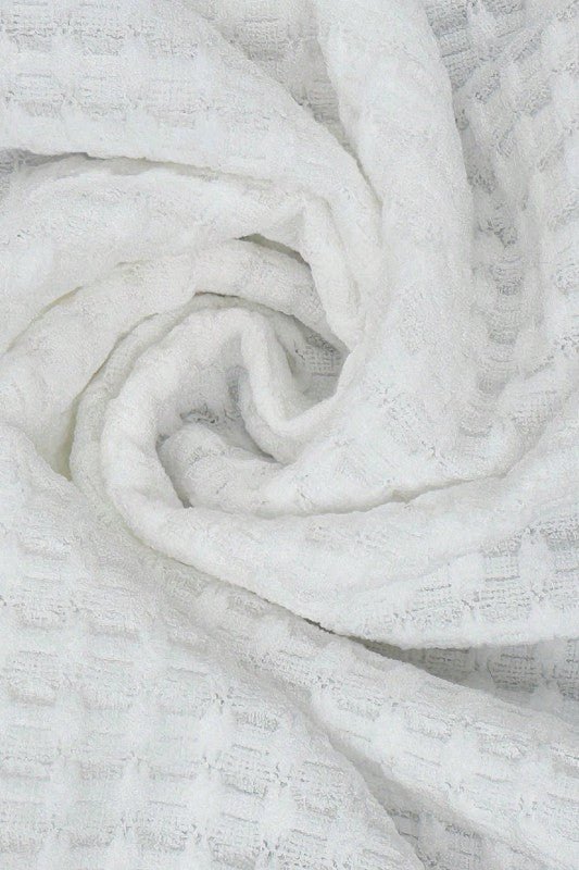 Preppy Waffle Knit Winter White Top