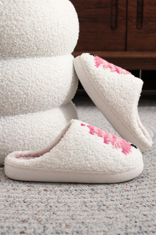 Pink Christmas Slippers