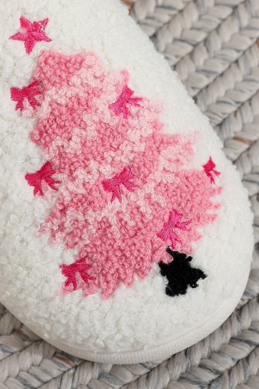 Pink Christmas Slippers