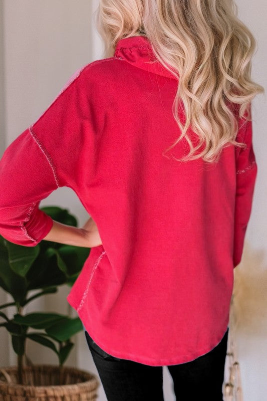 Mock Collar Loose Jacket