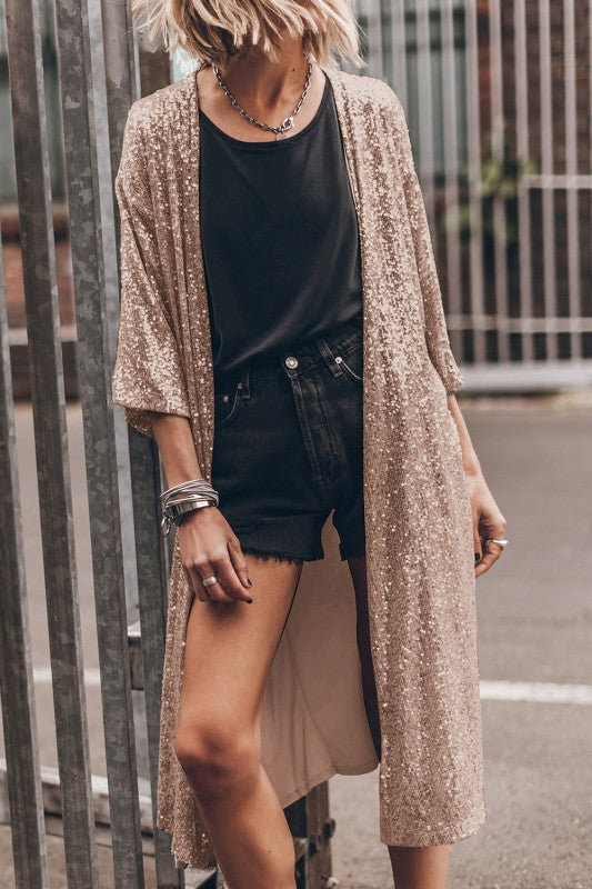 Quarter Sleeve Duster Cardigan