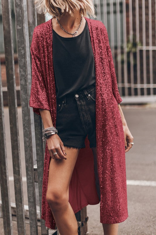 Quarter Sleeve Duster Cardigan