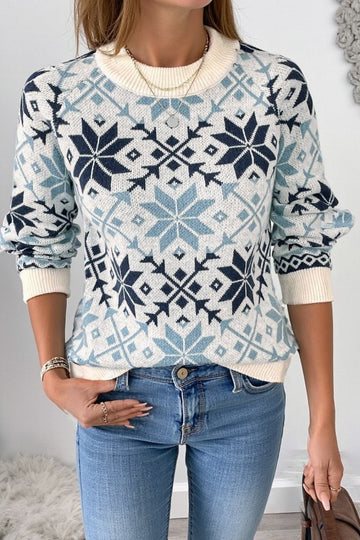 Winter Blue Snowflake Sweater