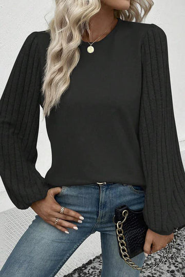 Contrast Ribbed Top