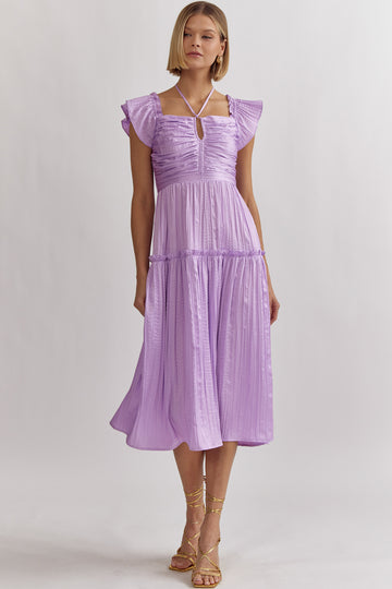 Lavender Detail Midi Dress