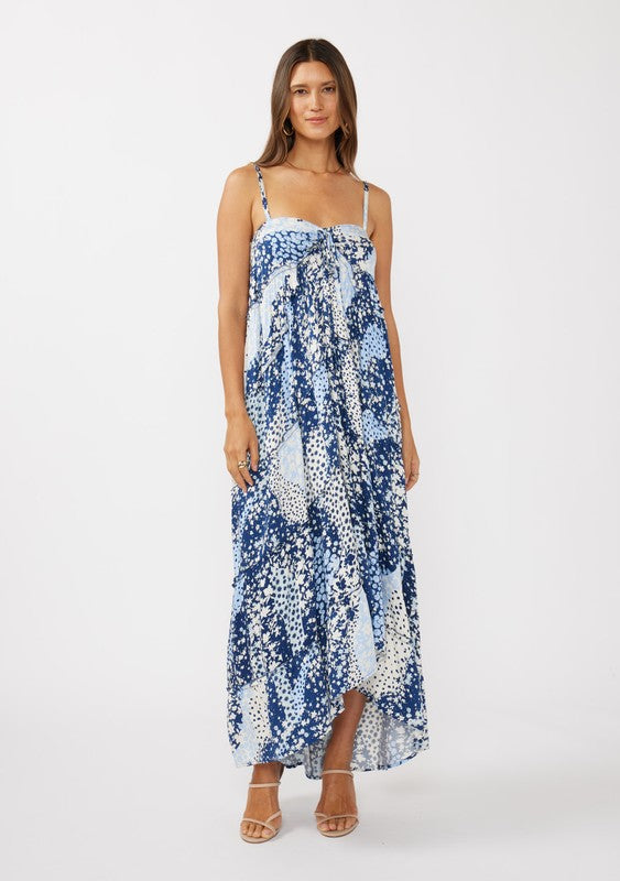 Mix Navy Floral Maxi Dress