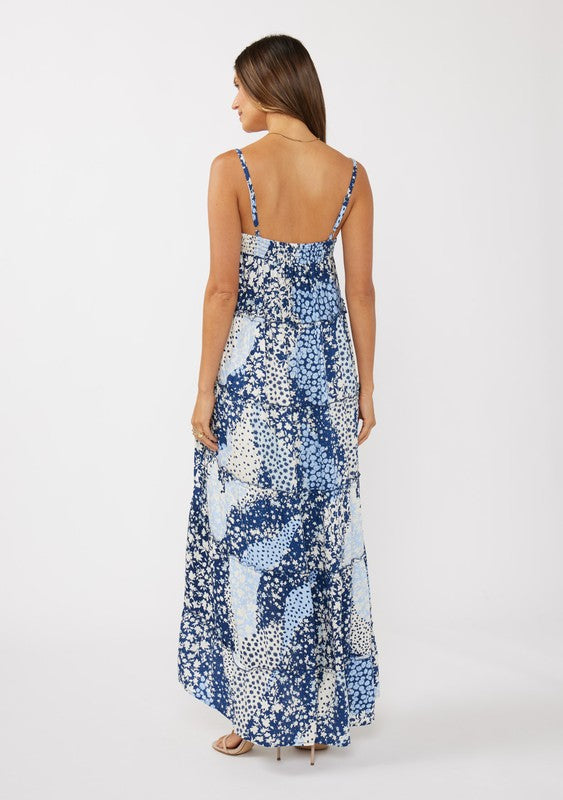 Mix Navy Floral Maxi Dress