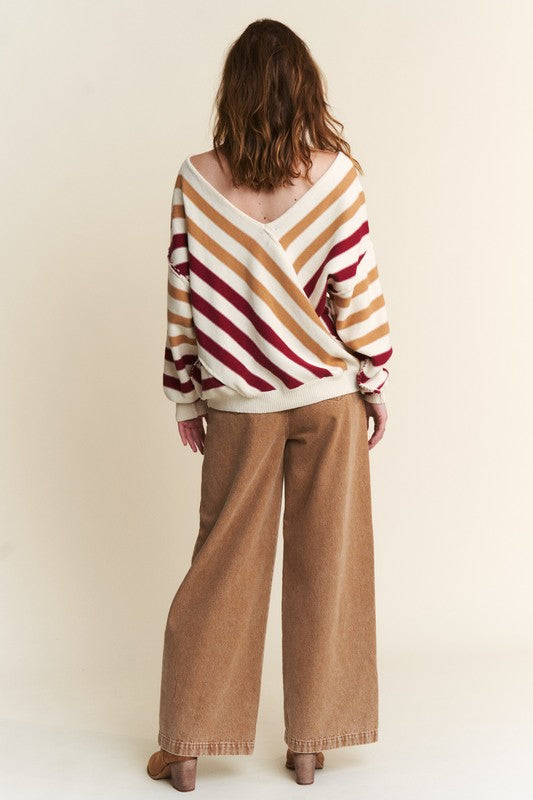 Diagonal Stripe Sweater