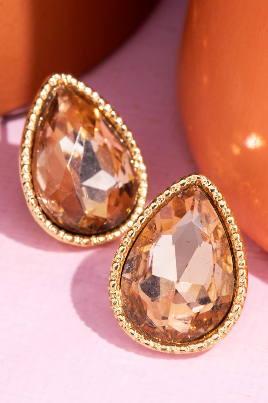 Champagne Glass Stud Earrings