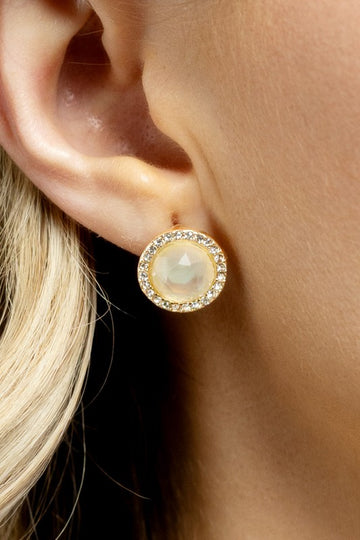 Round Rhinestone Stud Earrings