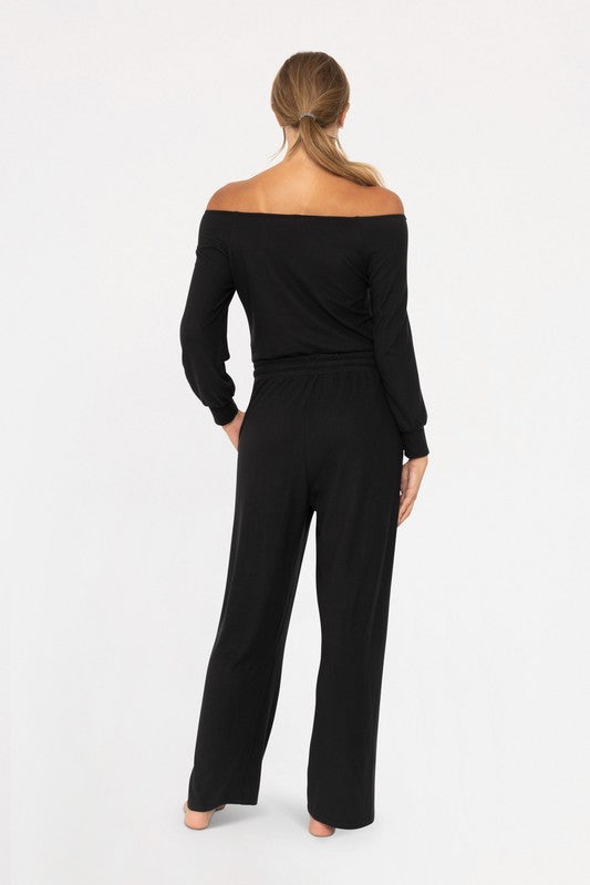 Off Shoulder Black Jumpsuit