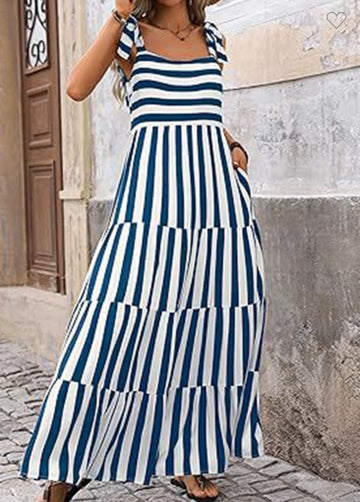 Striped Tiered Sun Dress