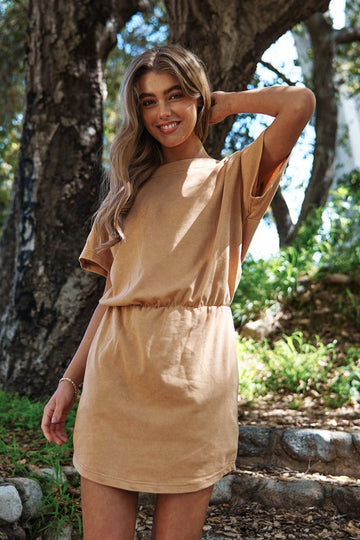 Taupe French Terry Mini Dress