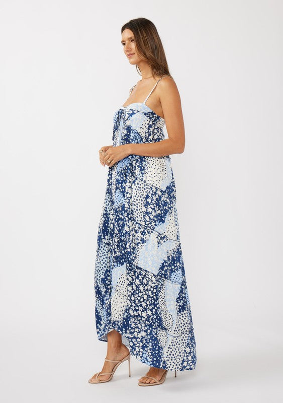 Mix Navy Floral Maxi Dress