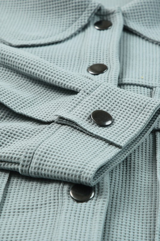 Blue Waffle Knit Jacket